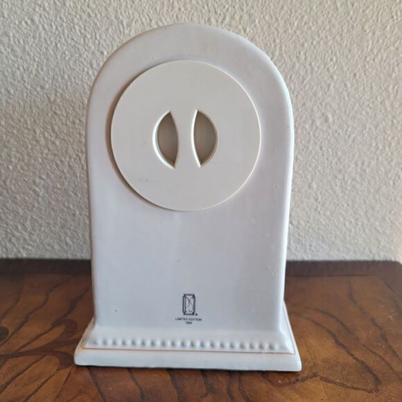 PS limited edition 1994 vintage 90s ceramic white cream floral shelf clock analo - Picture 4 of 6